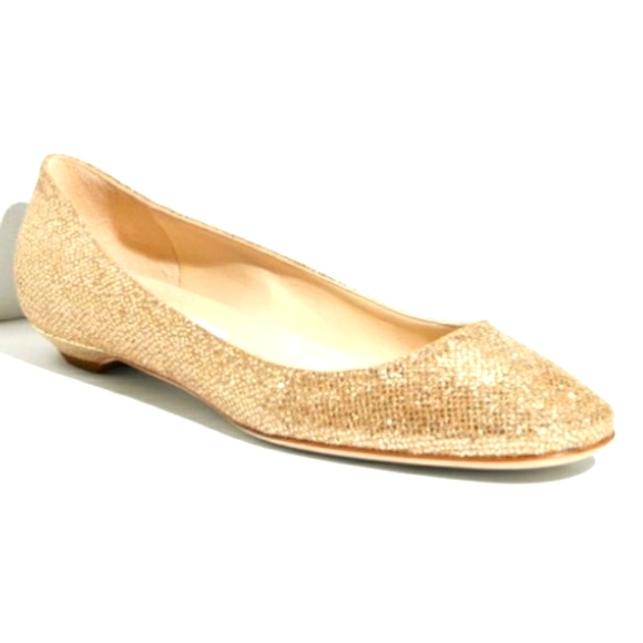 Jimmy Choo Shoes Jimmy Choo Gold Glitter Flat Shoes Poshmark